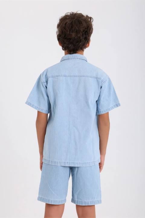 boys cotton denim shirt – blue