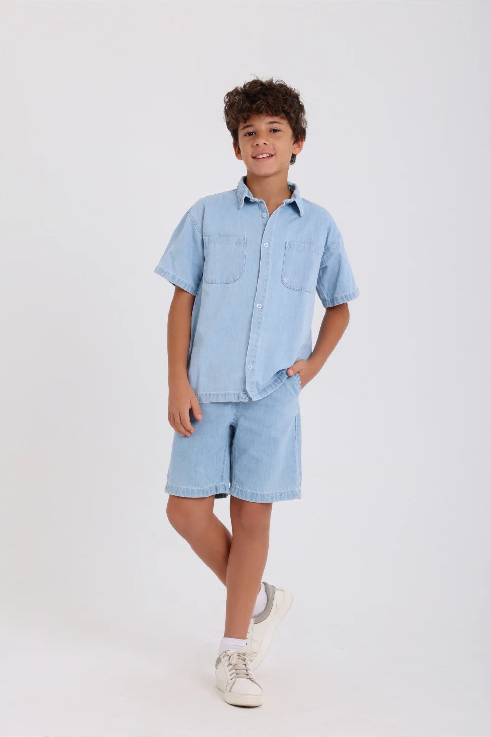 boys cotton denim shirt – blue