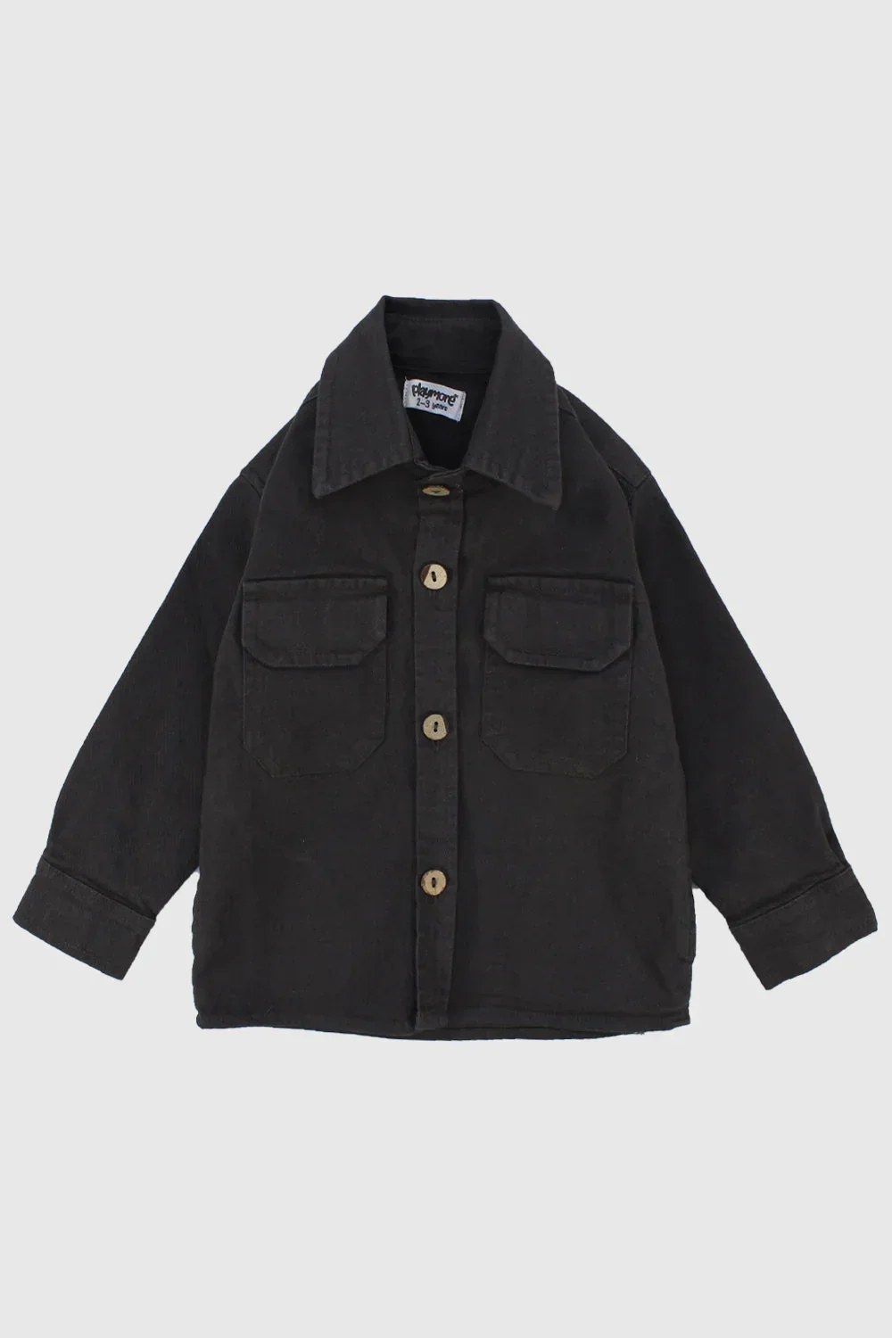 charcoal long-sleeved overshirt