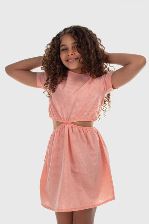 girls dress cotton dress – salmon