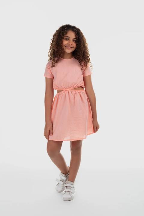 girls dress cotton dress – salmon