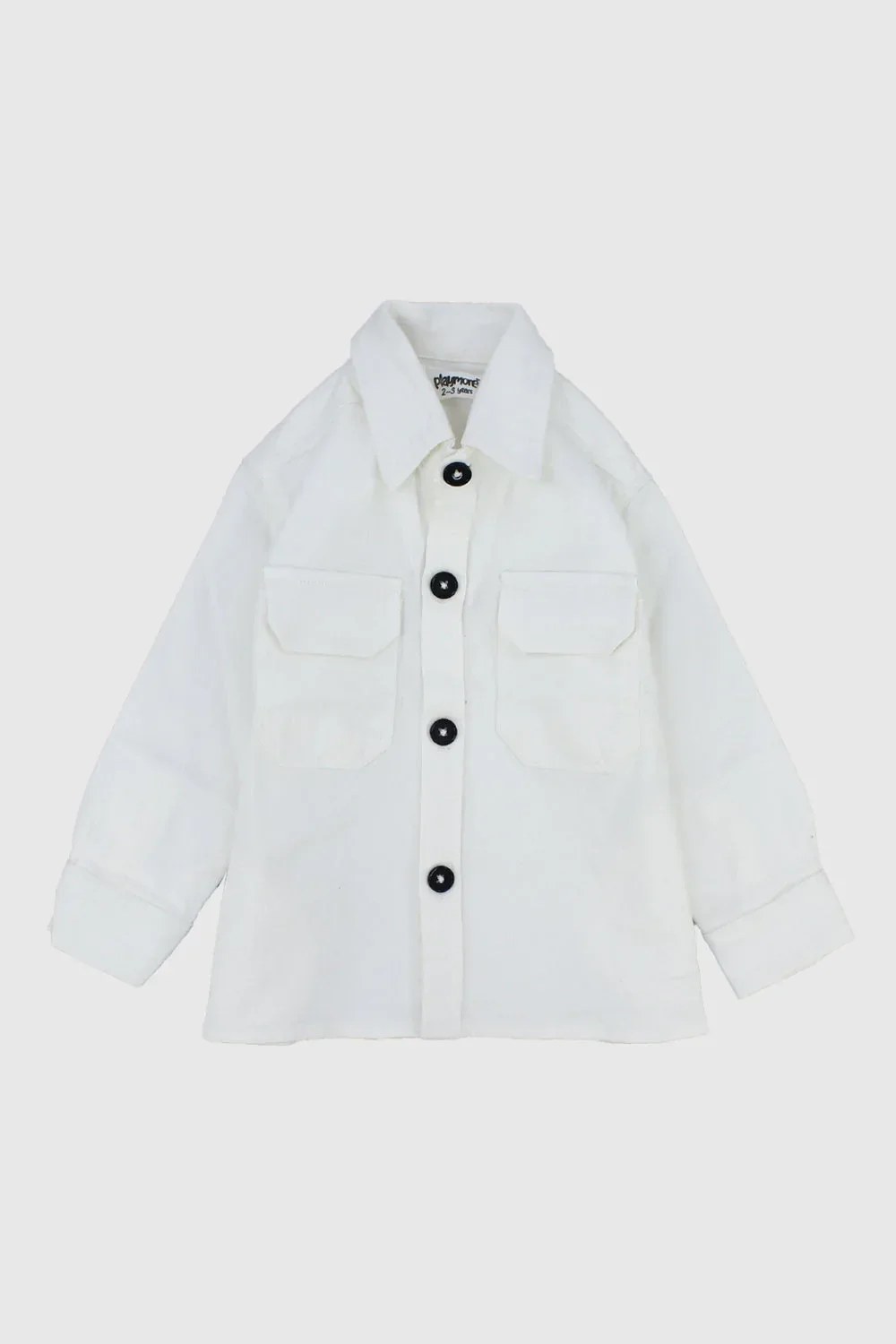 unisex white long-sleeved overshirt