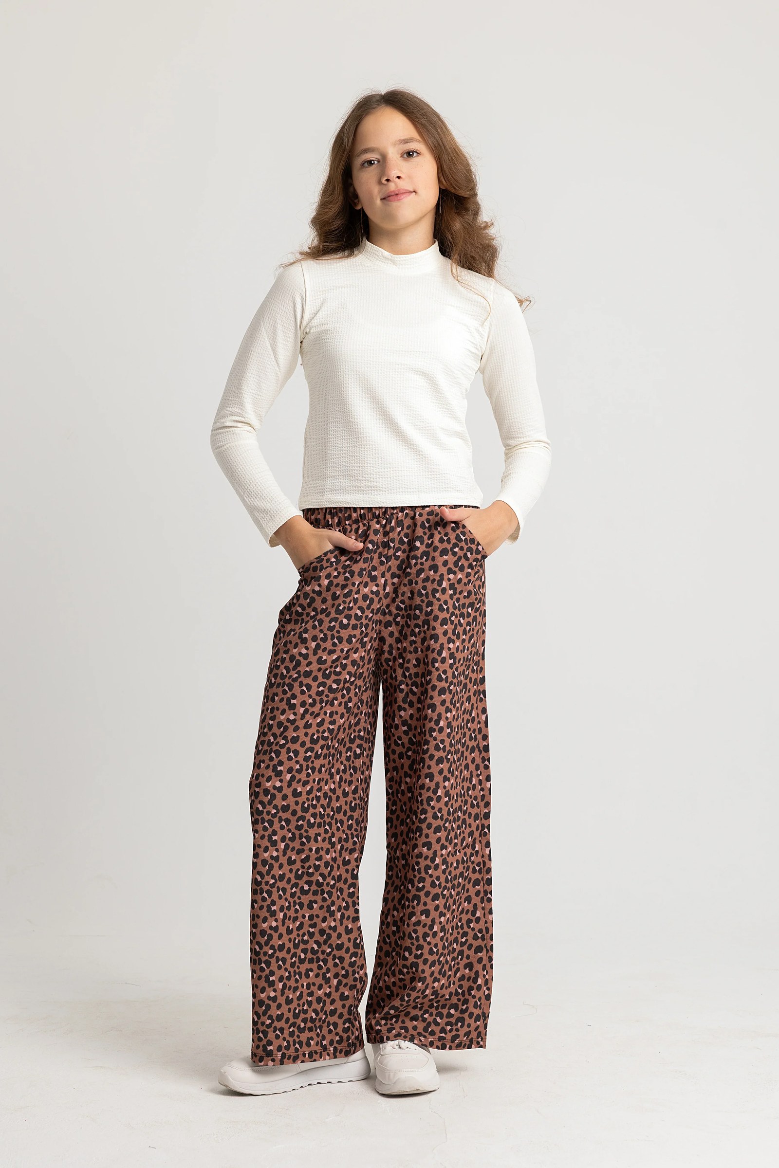 girls cotton basic top – off-white