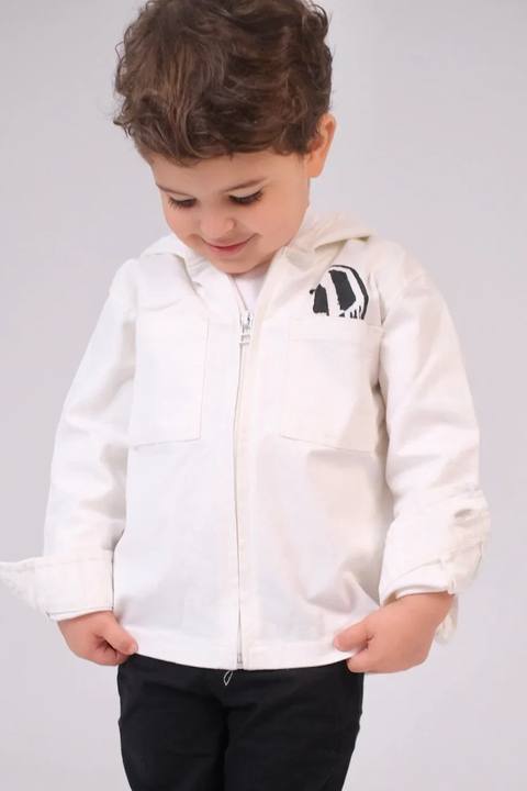 unisex baby gabardine jacket – offwhite