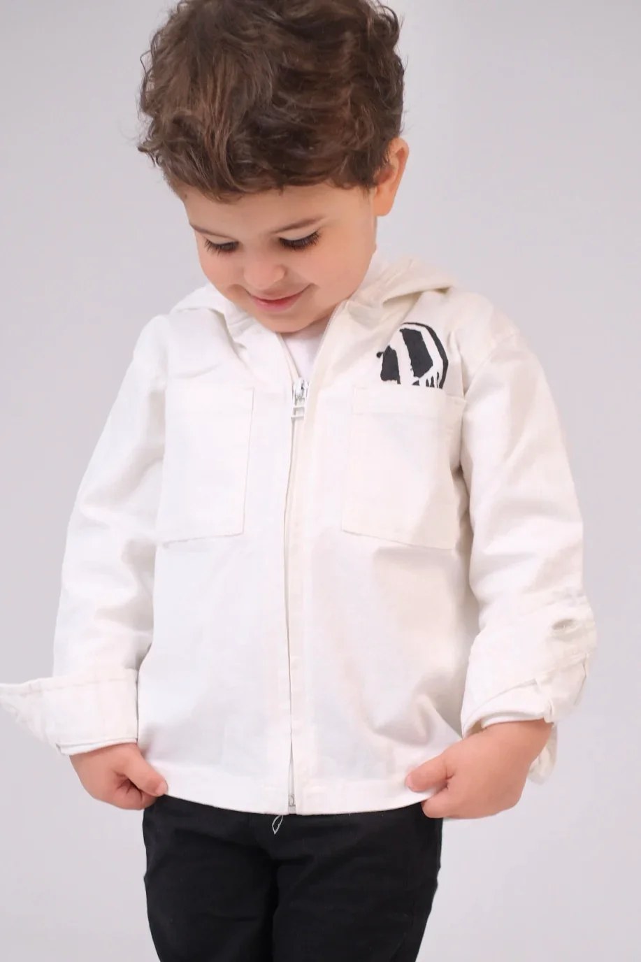 unisex baby gabardine jacket – offwhite