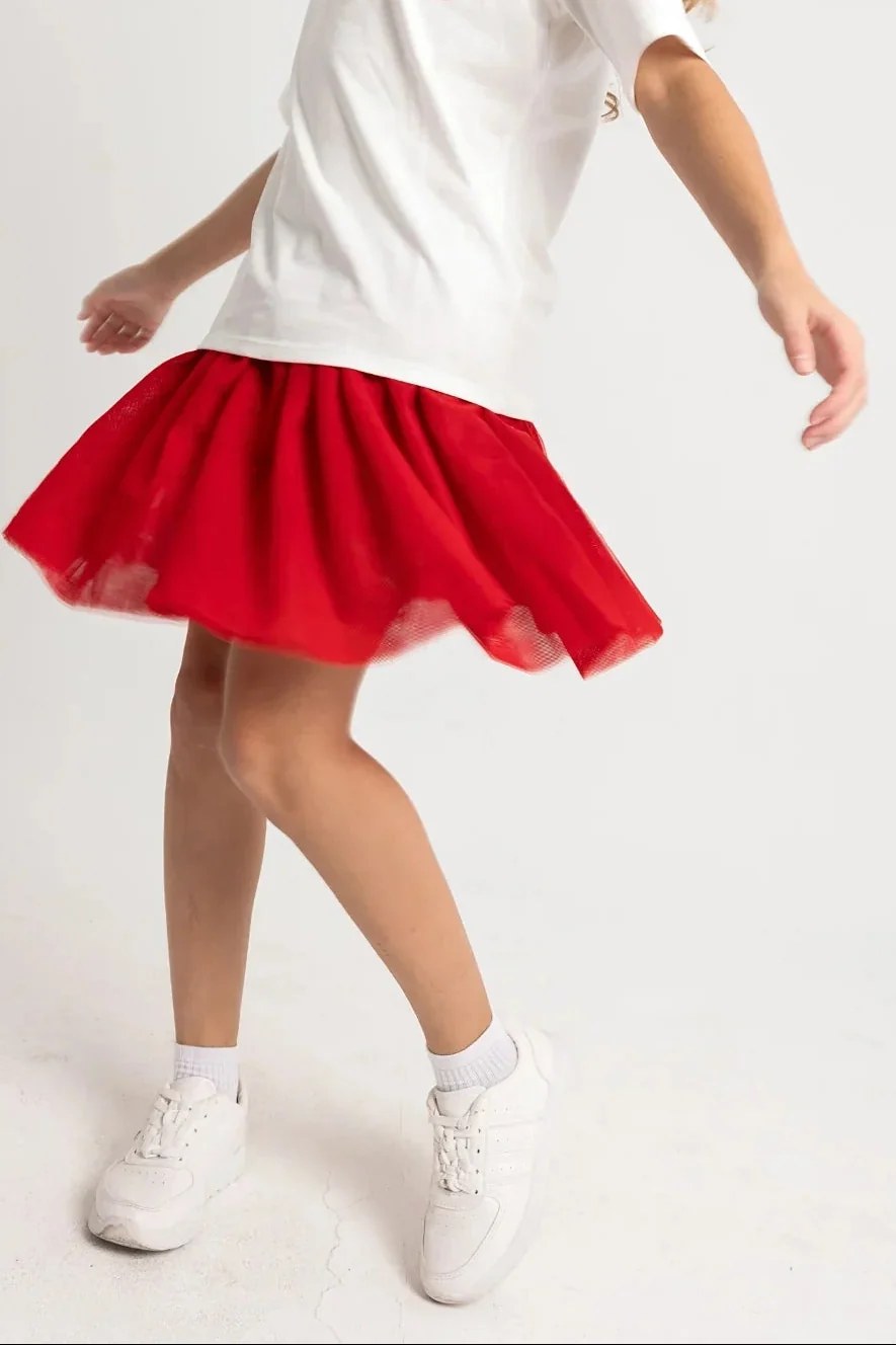 baby girls tulle skirt – red