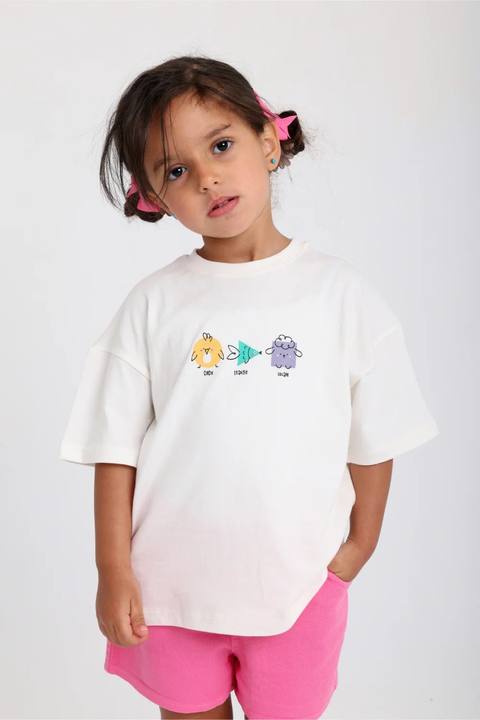 unisex baby off-white "circle triangle square" cotton t-shirt
