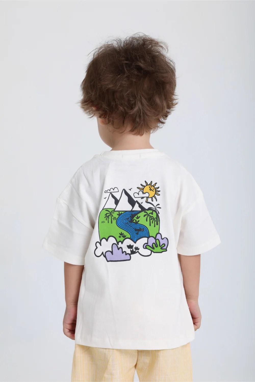 unisex baby off-white pyramids cotton t-shirt