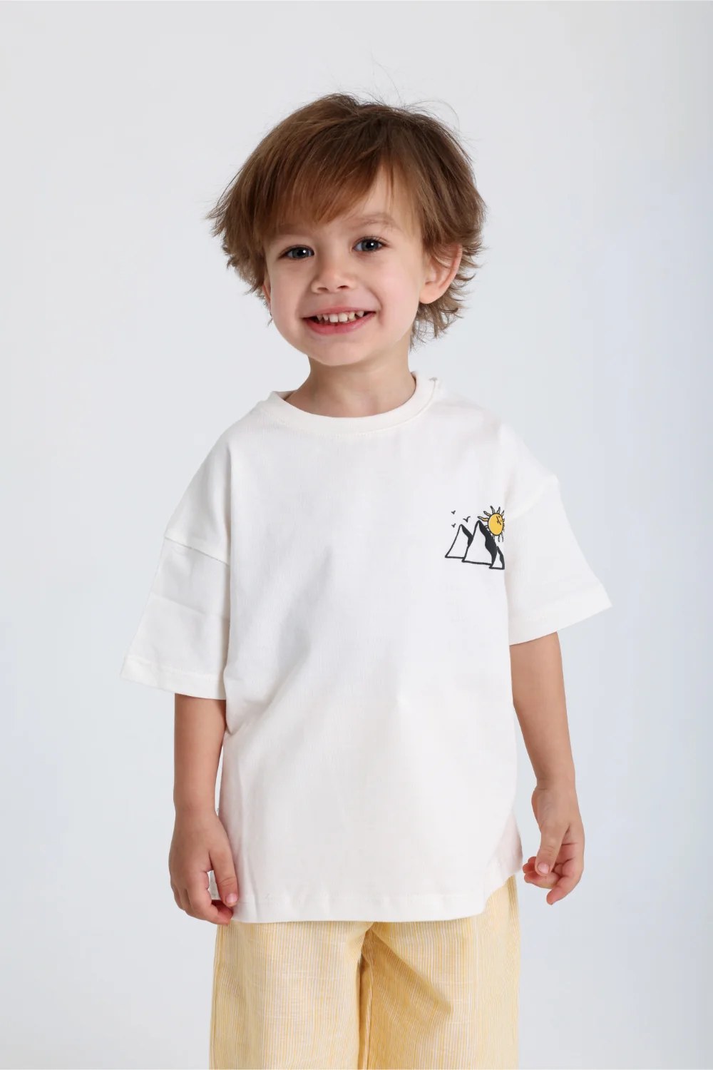 unisex baby off-white pyramids cotton t-shirt