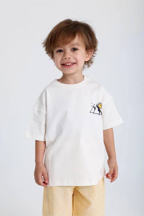 unisex baby off-white pyramids cotton t-shirt