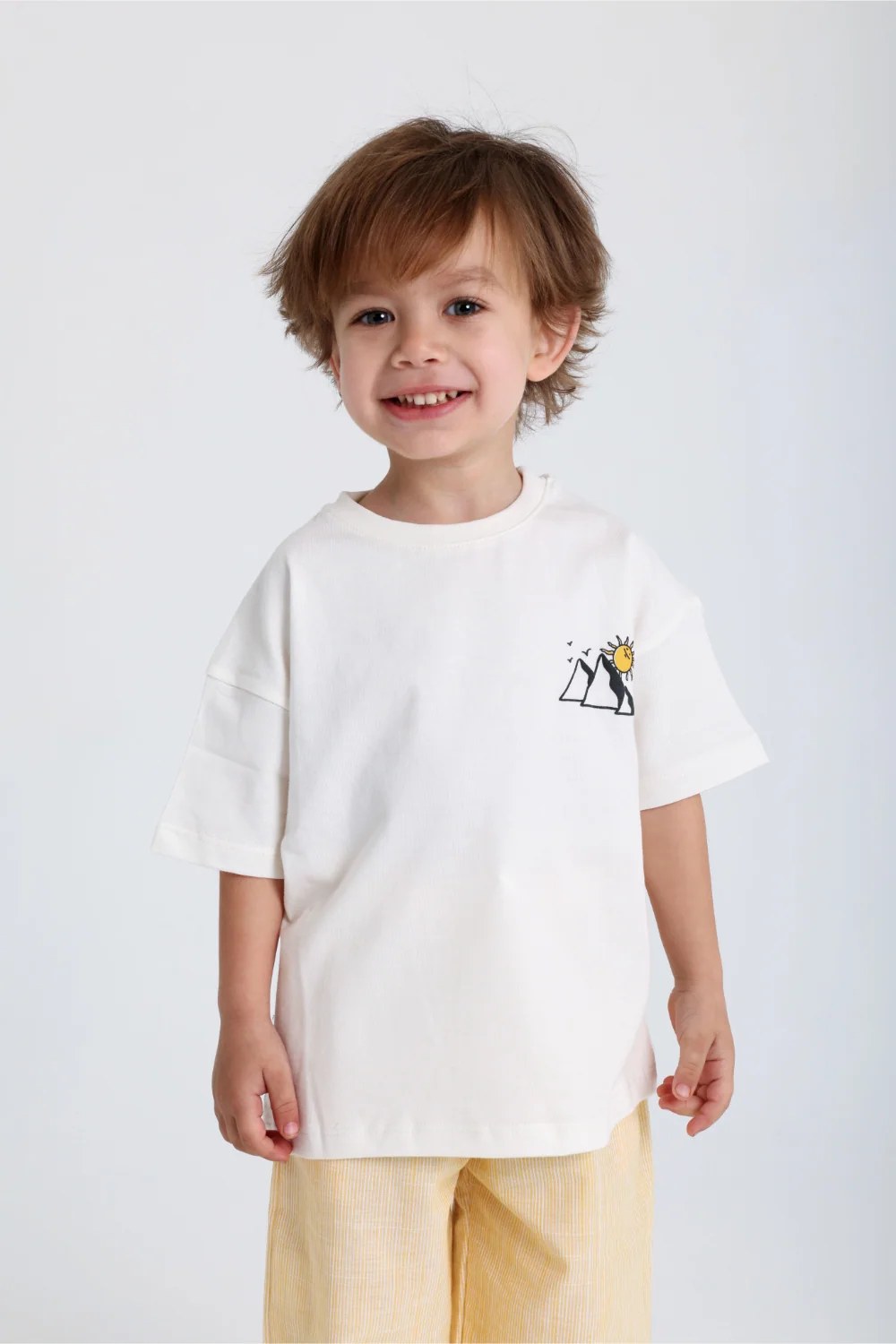 unisex baby off-white pyramids cotton t-shirt