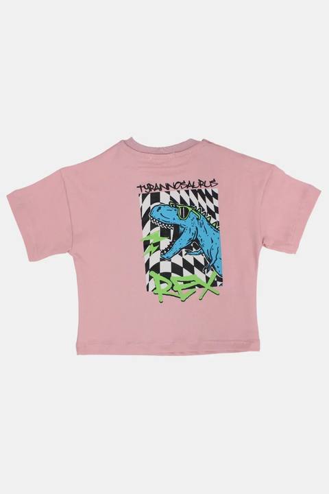 unisex baby dustypink "tyranosaurus rex" cotton t-shirt