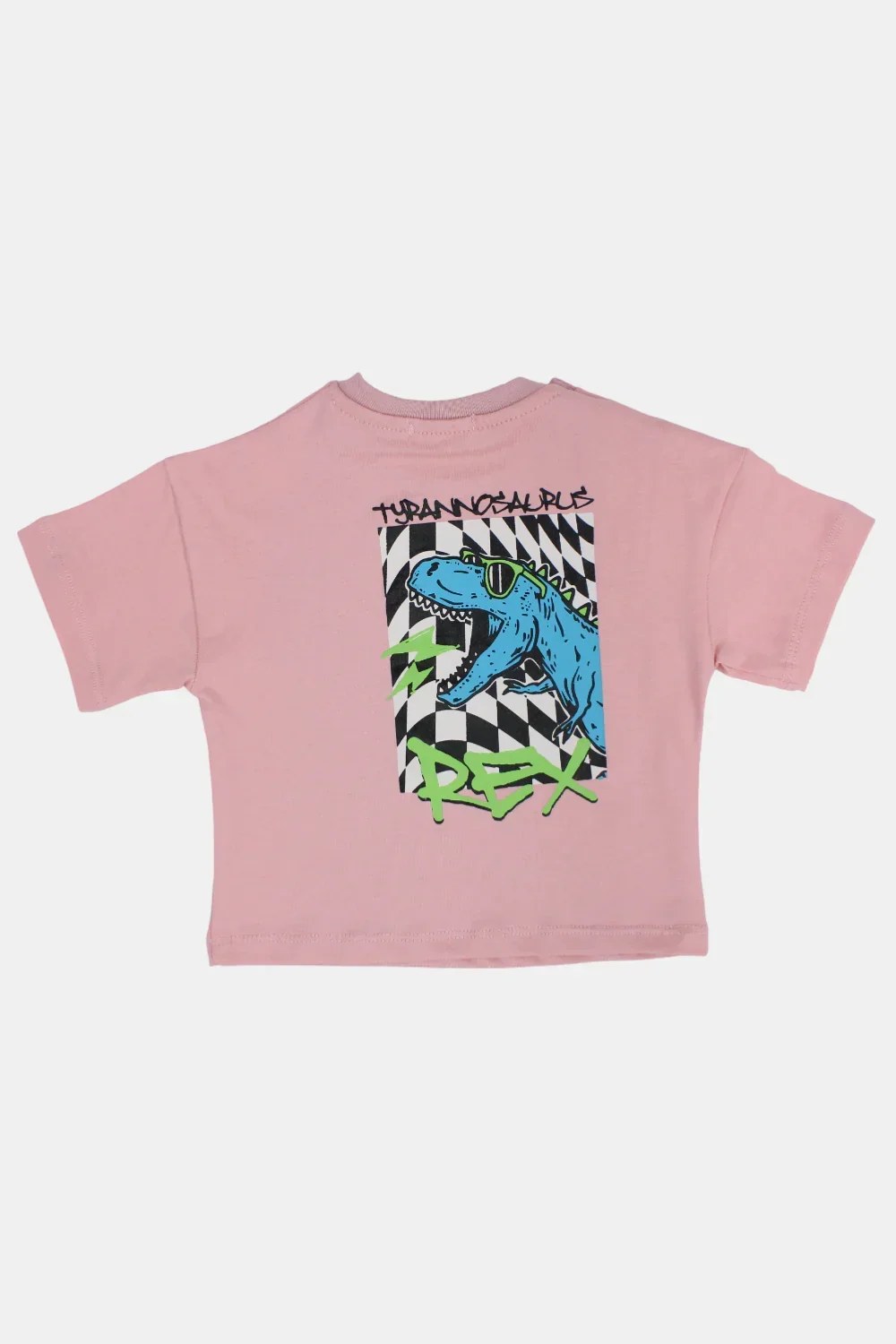 unisex baby dustypink "tyranosaurus rex" cotton t-shirt