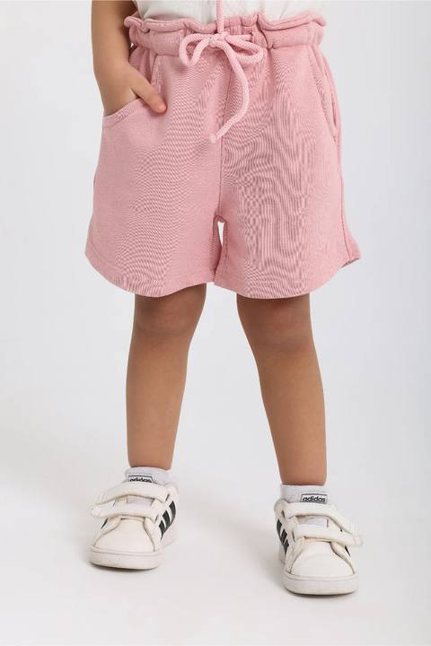 baby dusty pink cotton shorts