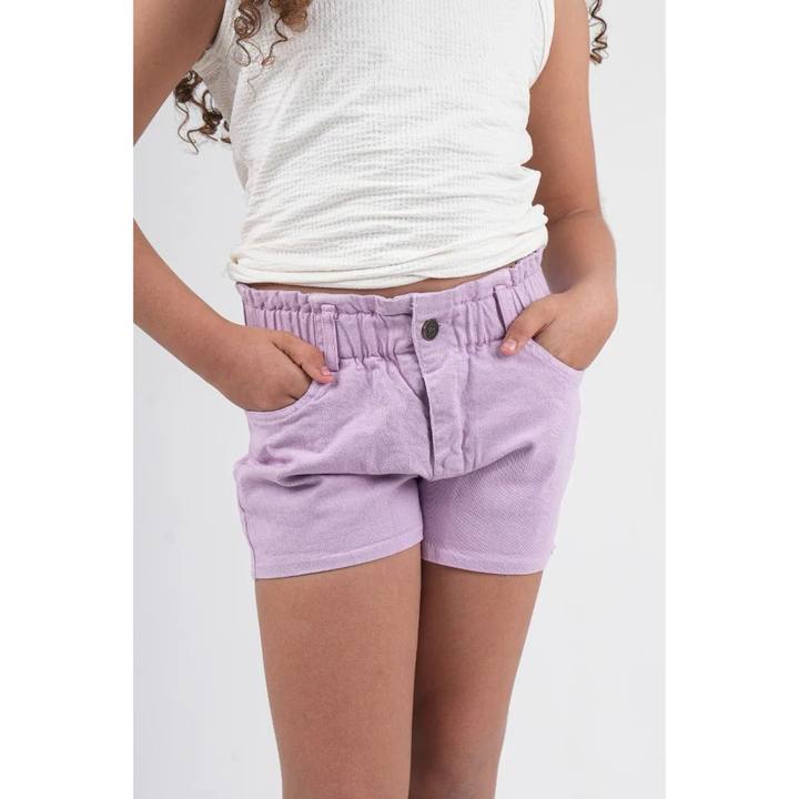 girls gabardine shorts – purple