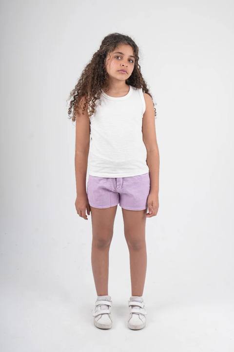 girls cotton tank top – off-white