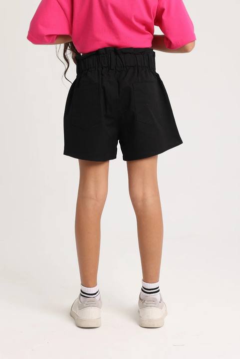 girls gabardine shorts – black