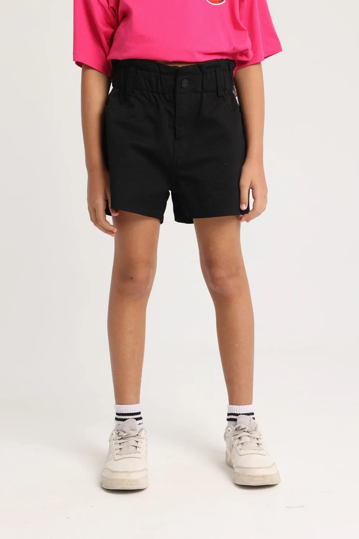 girls gabardine shorts – black