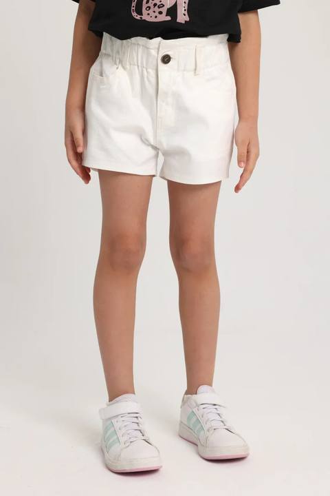 girls gabardine shorts – offwhite
