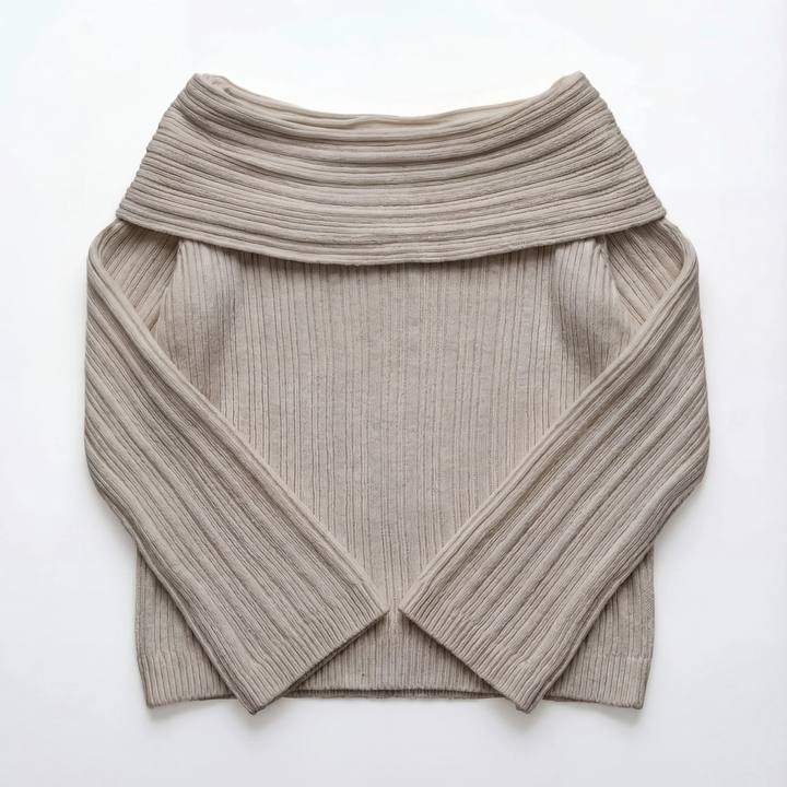 Knitted Off-Shoulder Sweater
