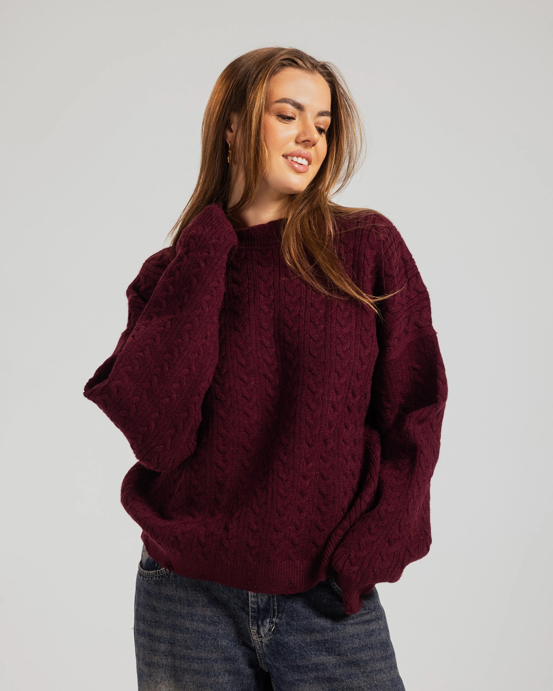 Oversized Textured Knit Sweater