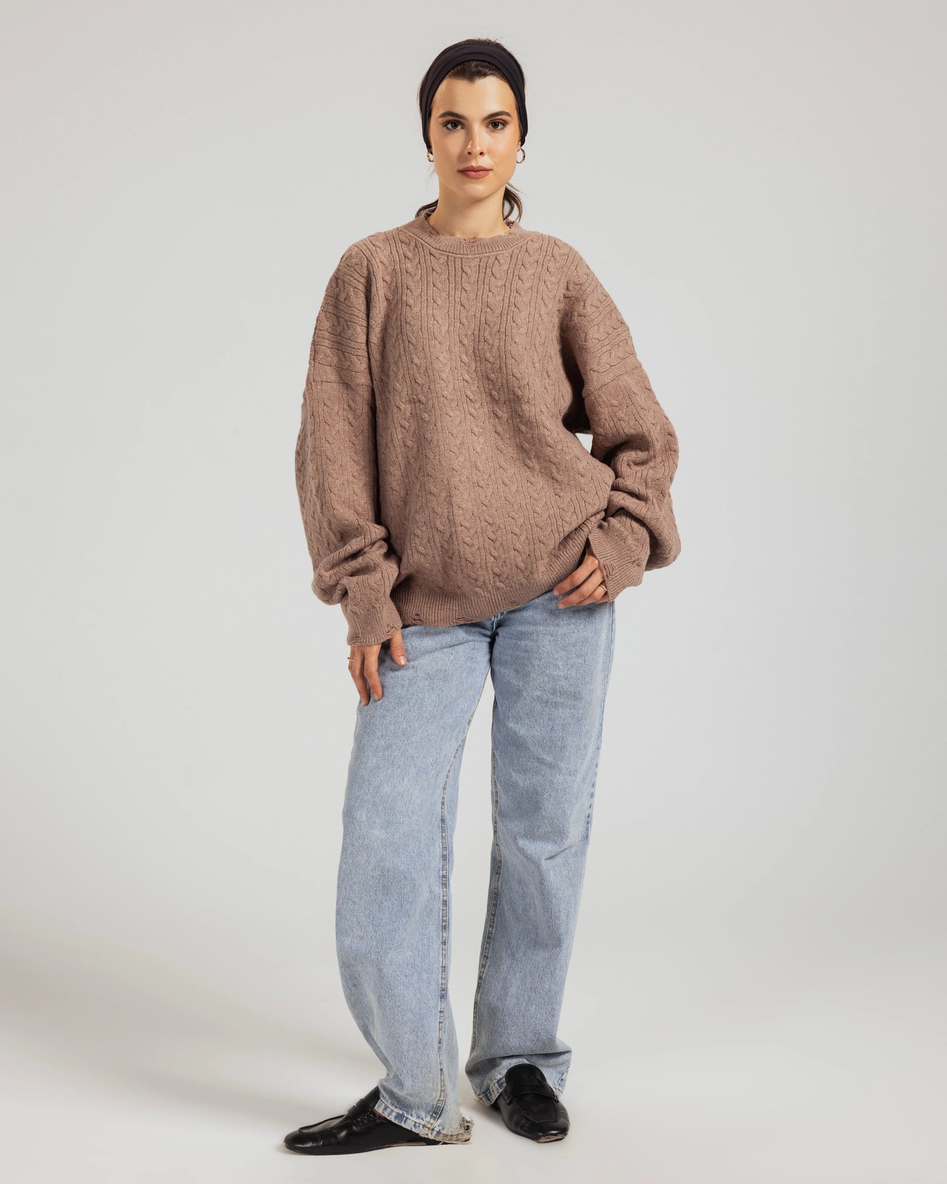 Oversized Textured Knit Sweater