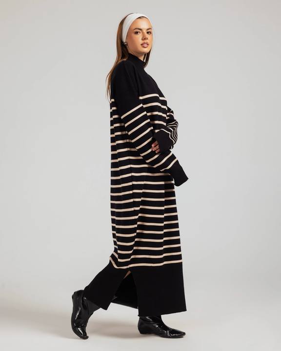 Casual Striped Knit Dress