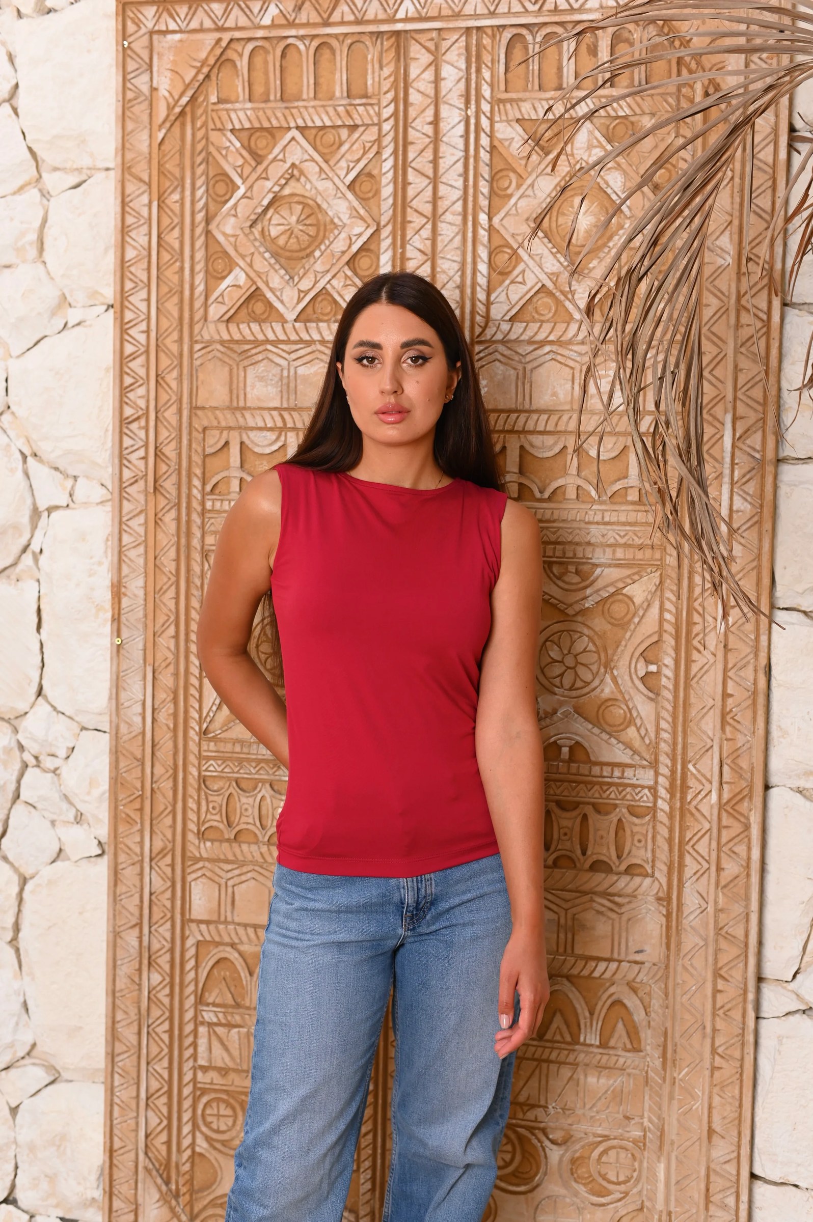 Gumus Soft Cotton Sleeveless Basic Top