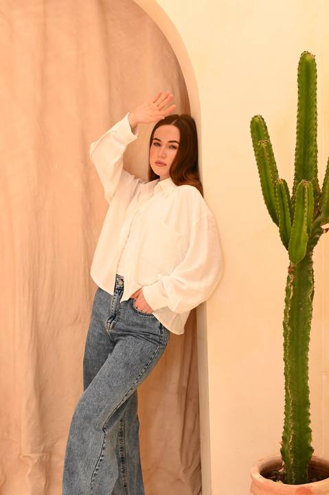 Gumus Short Basic Linen Shirt