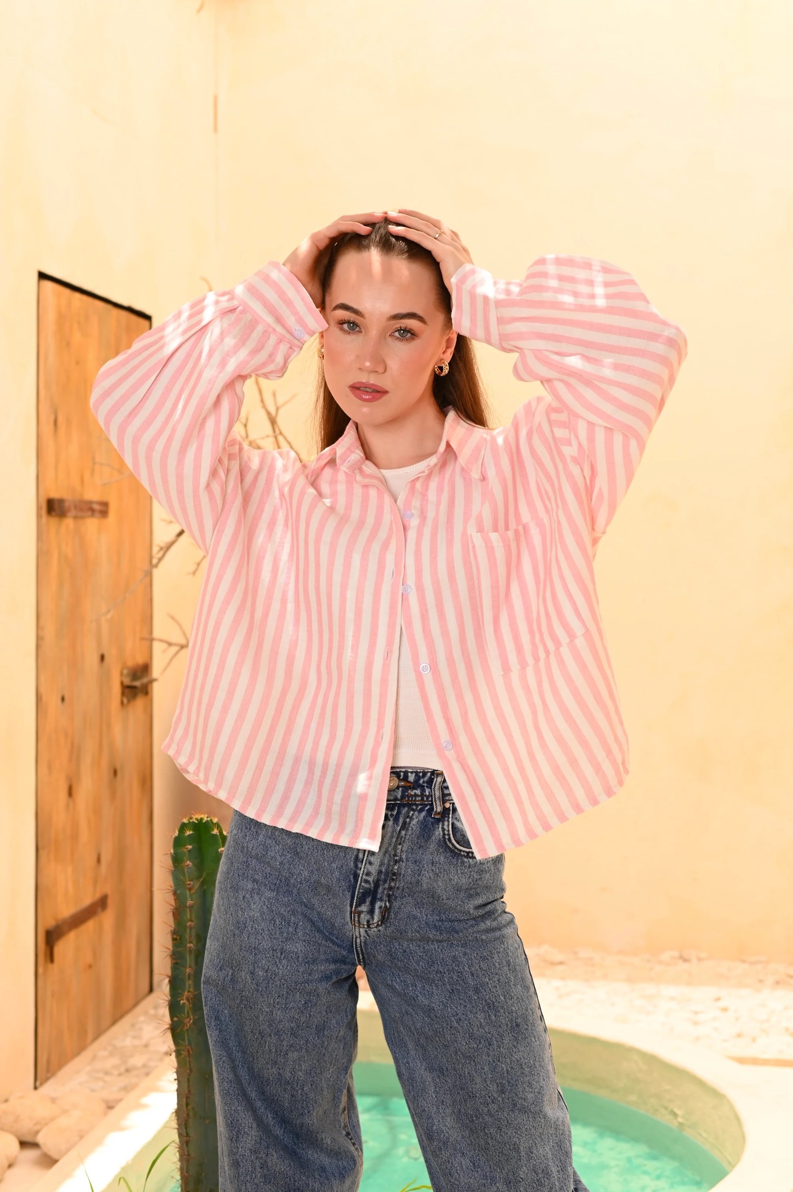 Oversized Striped Linen Shirt