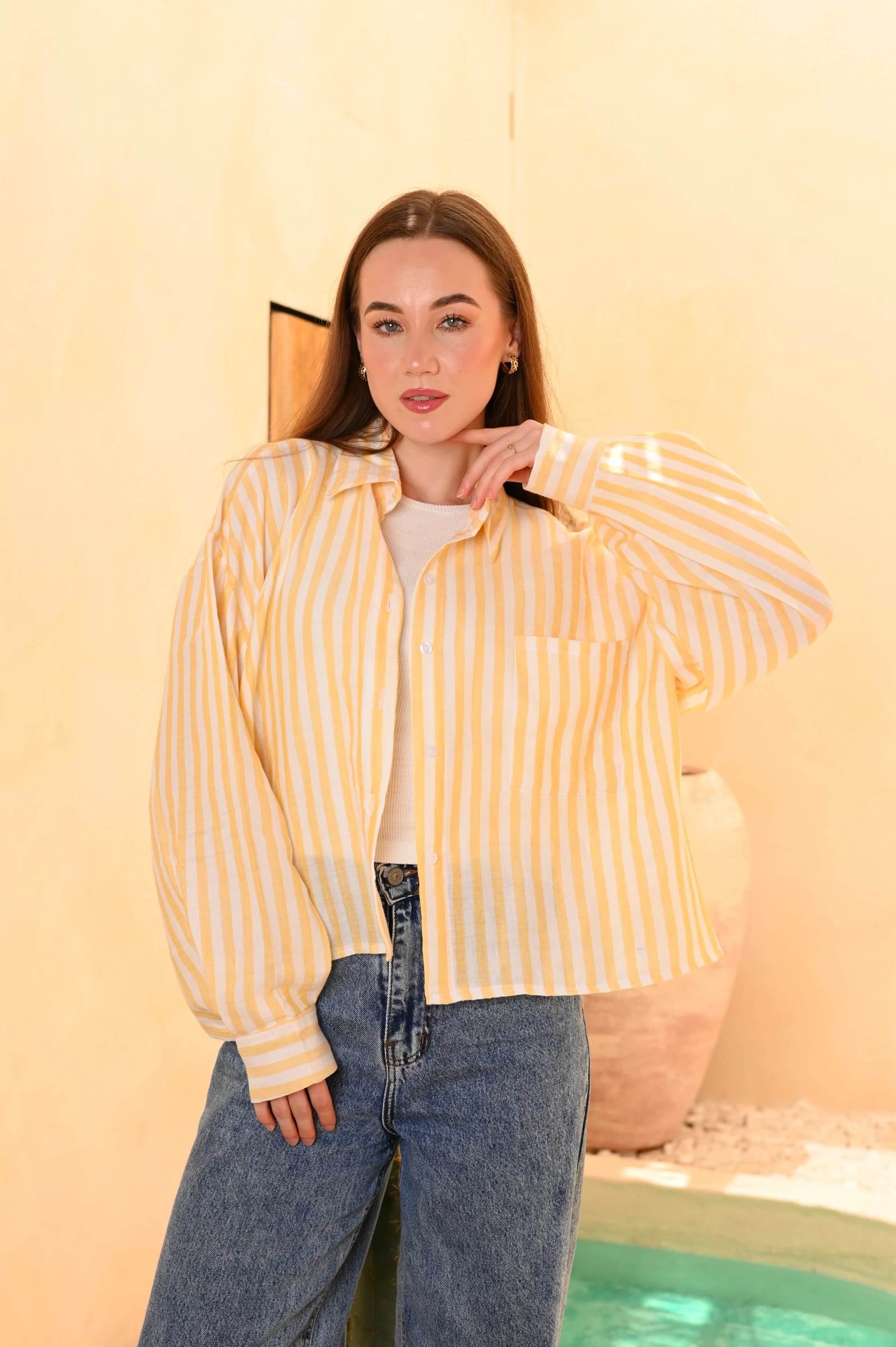 Oversized Striped Linen Shirt