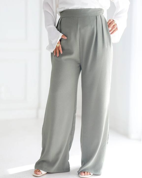 Gumus Crepe Wide-Leg Pants