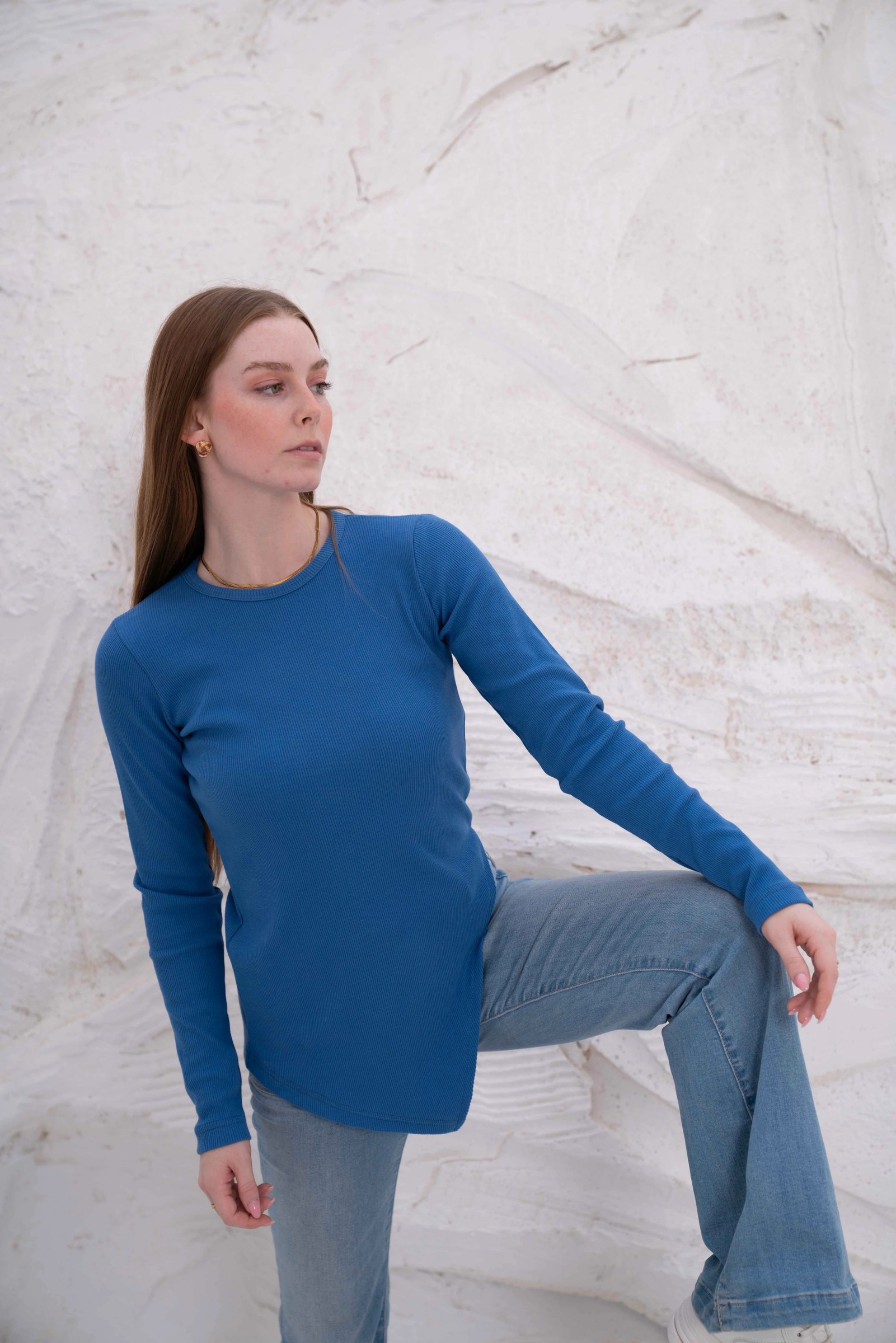 Gumus LongSleeve V Cut Pure Cotton Top
