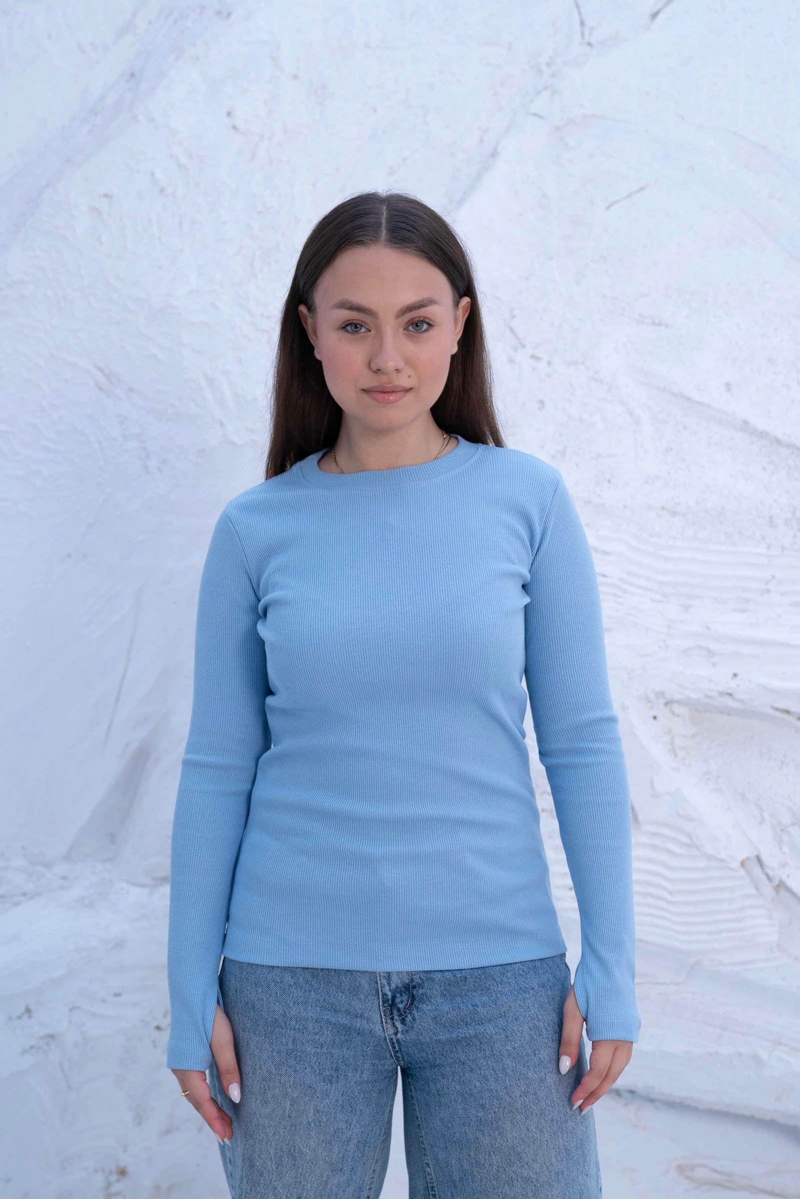 Striped Cotton Basic Top - Long Sleeve
