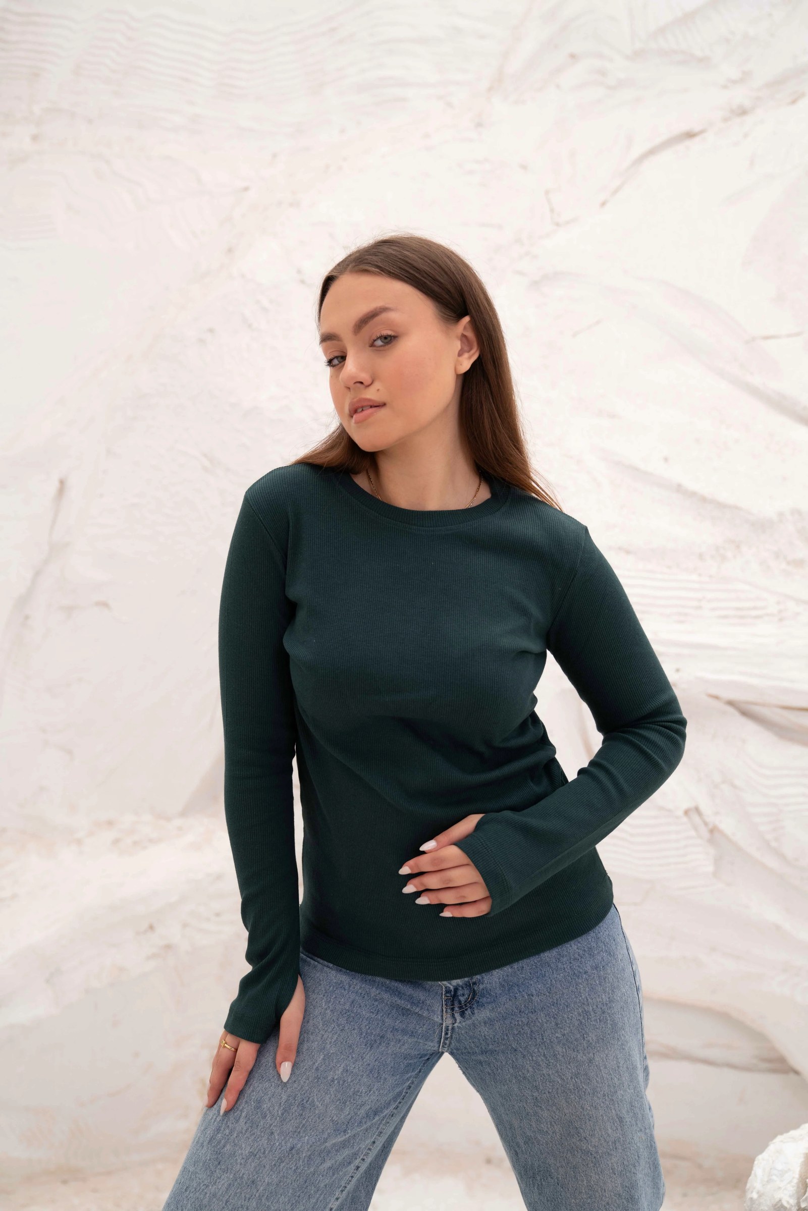 Striped Cotton Basic Top - Long Sleeve
