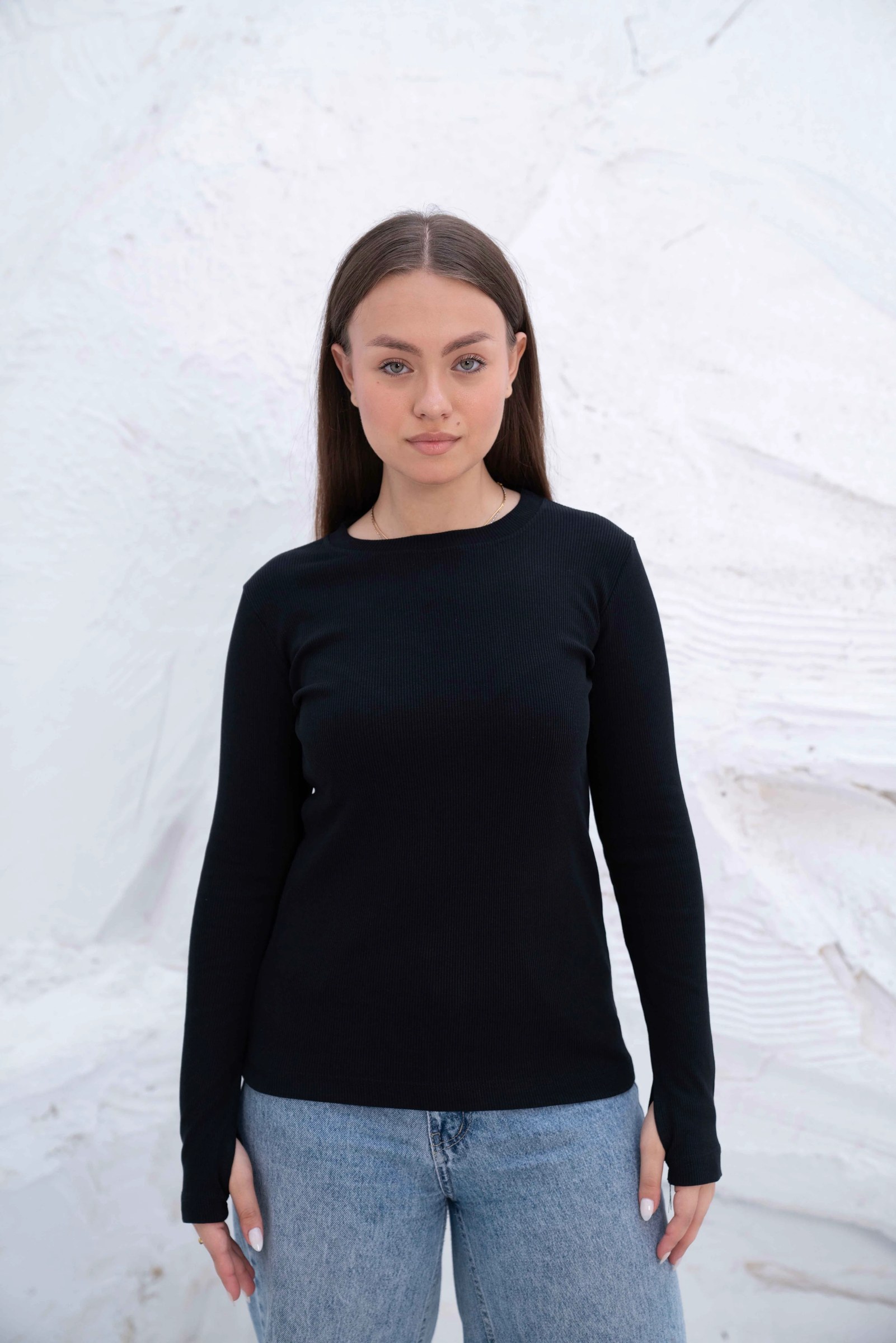 Striped Cotton Basic Top - Long Sleeve