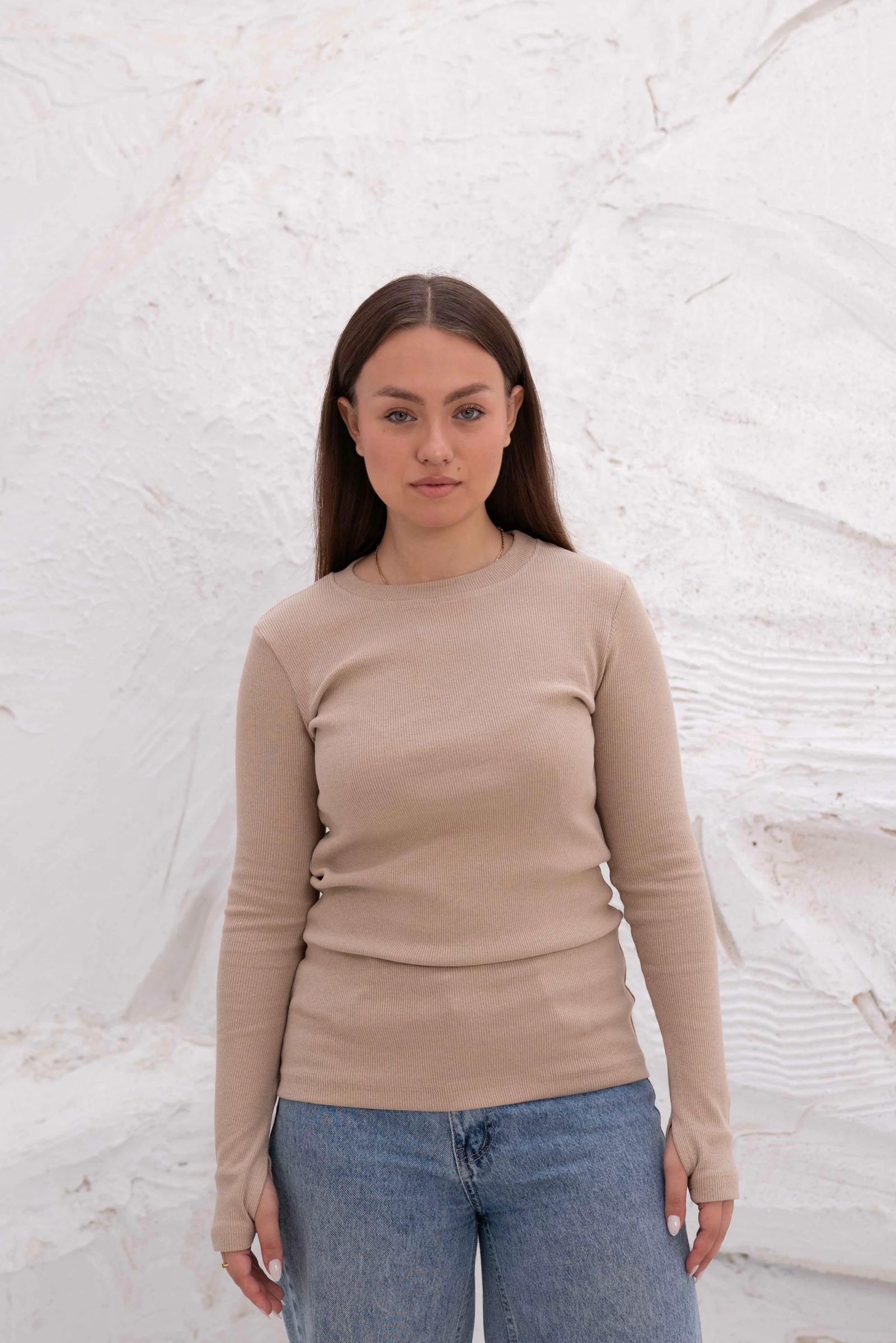 Striped Cotton Basic Top - Long Sleeve