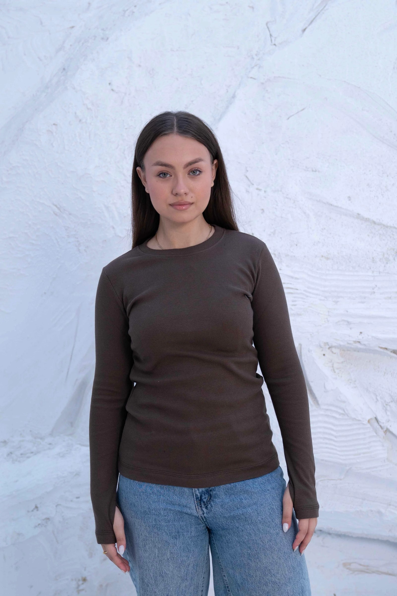 Striped Cotton Basic Top - Long Sleeve
