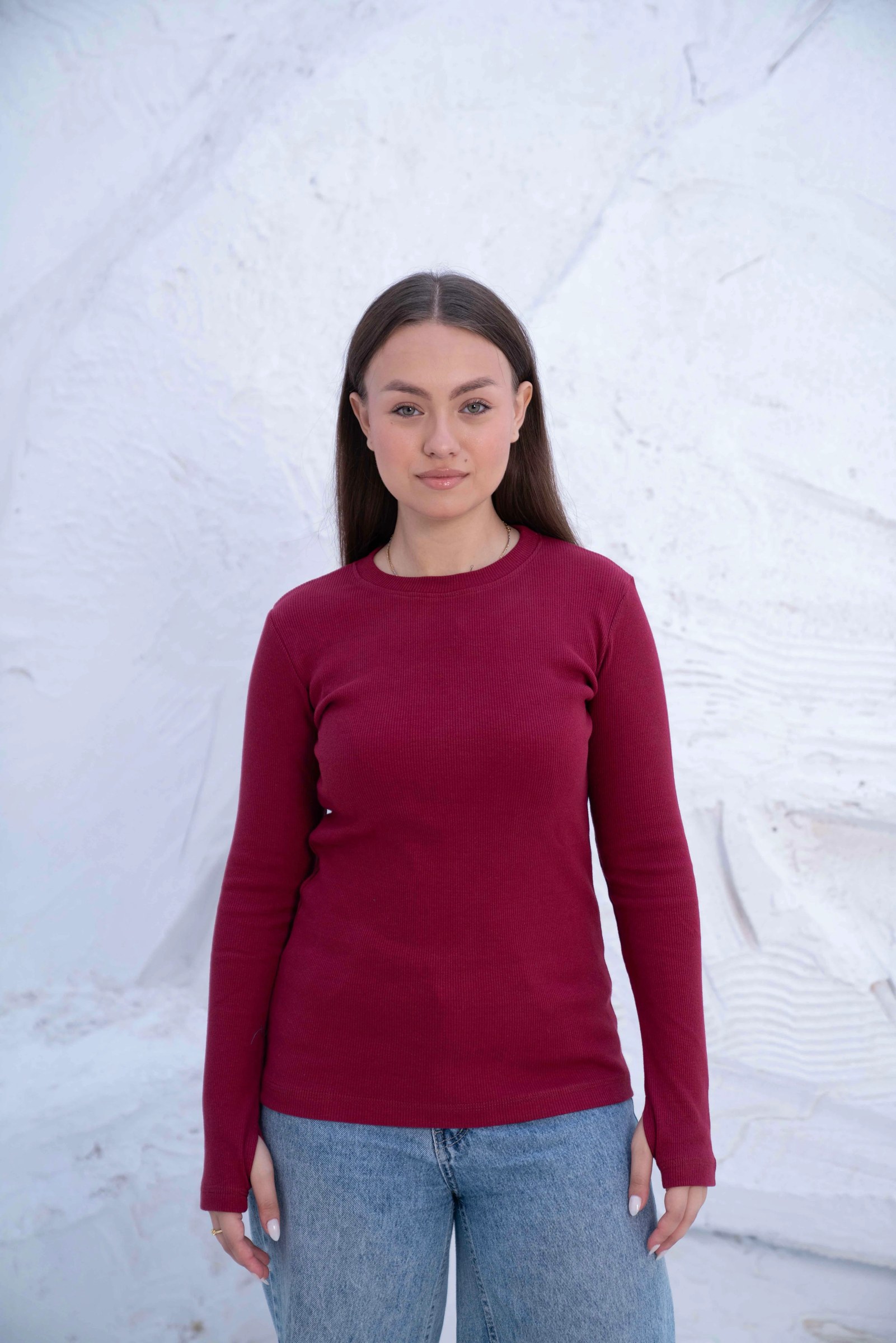 Striped Cotton Basic Top - Long Sleeve