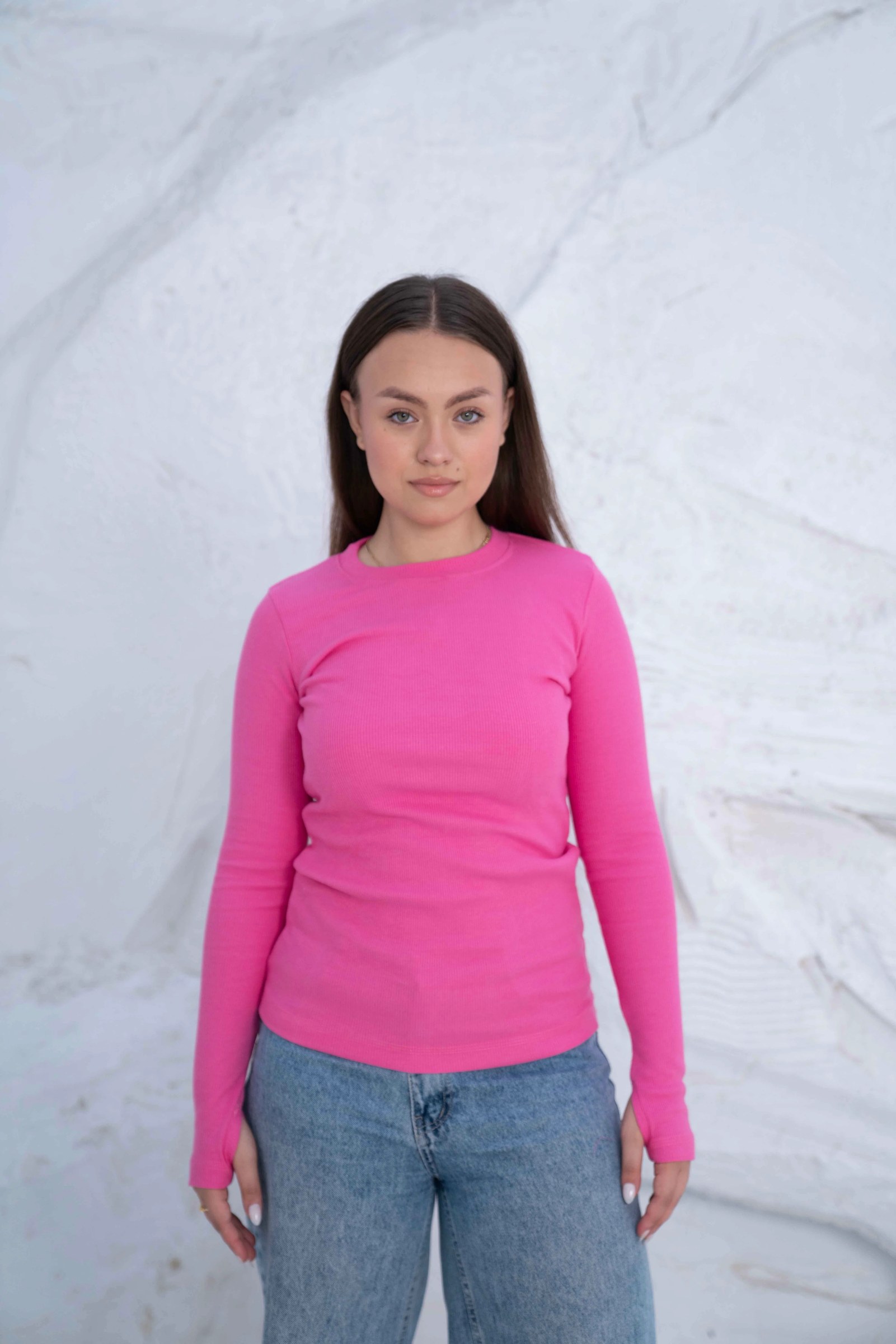 Striped Cotton Basic Top - Long Sleeve