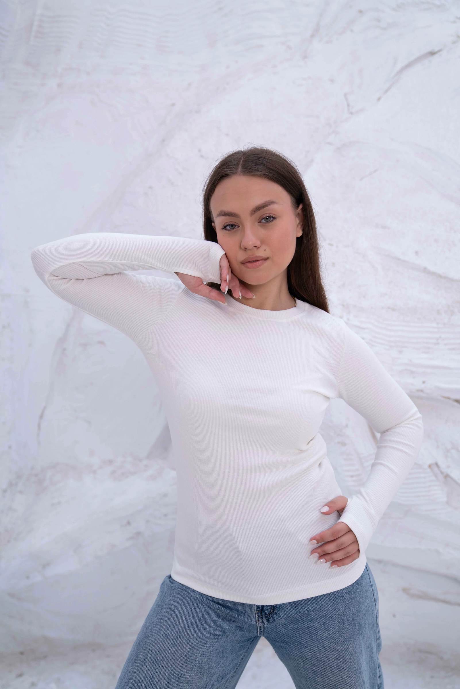 Striped Cotton Basic Top - Long Sleeve