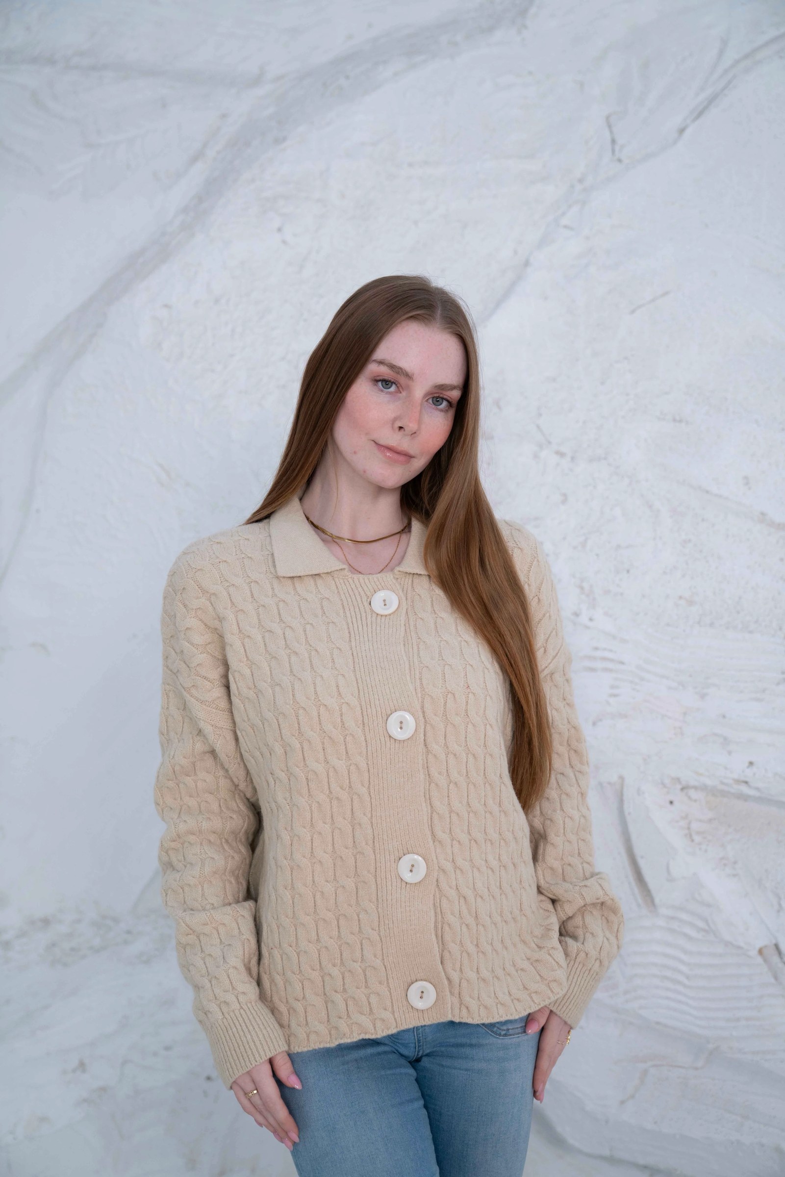 Knit Wool Button-Up Jacket