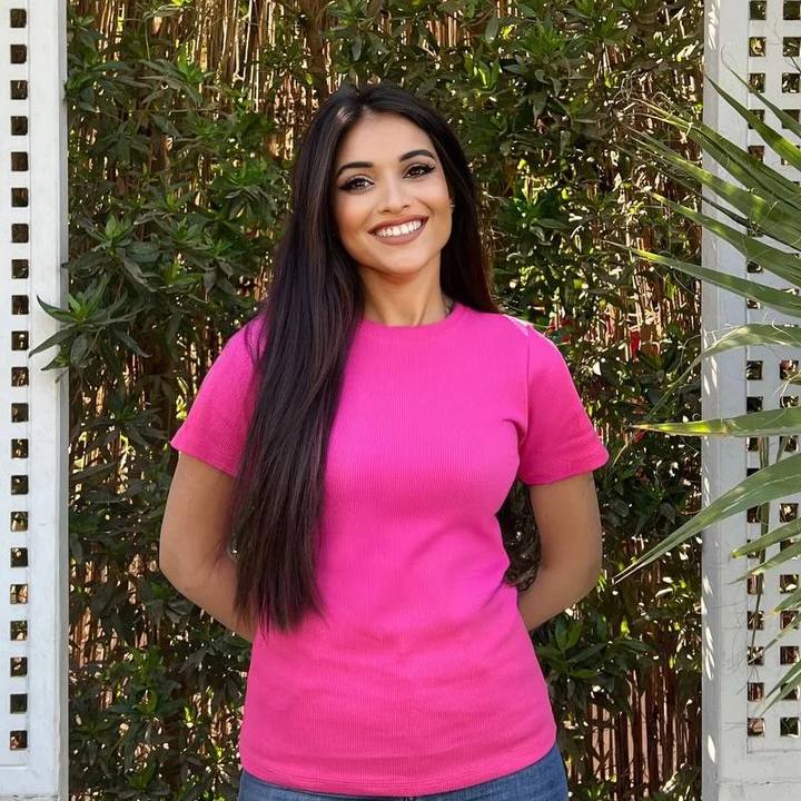 Striped Cotton Basic Top - Short Sleeve