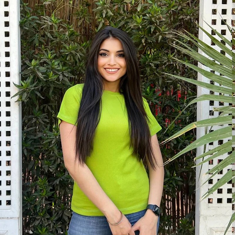 Striped Cotton Basic Top - Short Sleeve