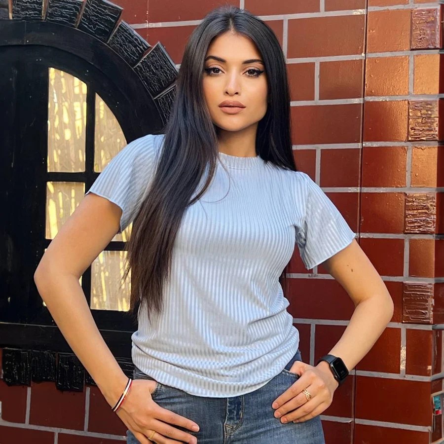 Gumus Short-Sleeve Turkish Rib Top