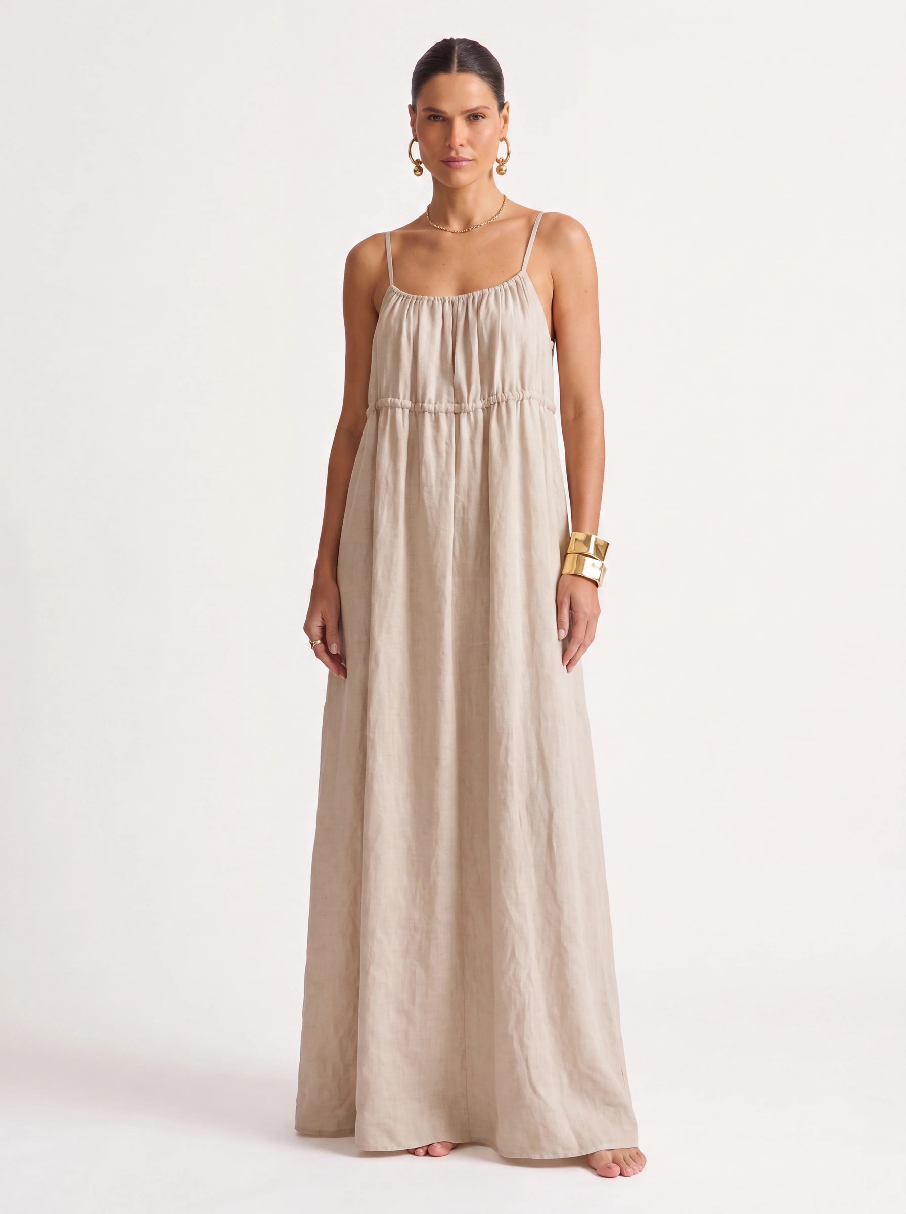 Beige Multiway Linen Dress