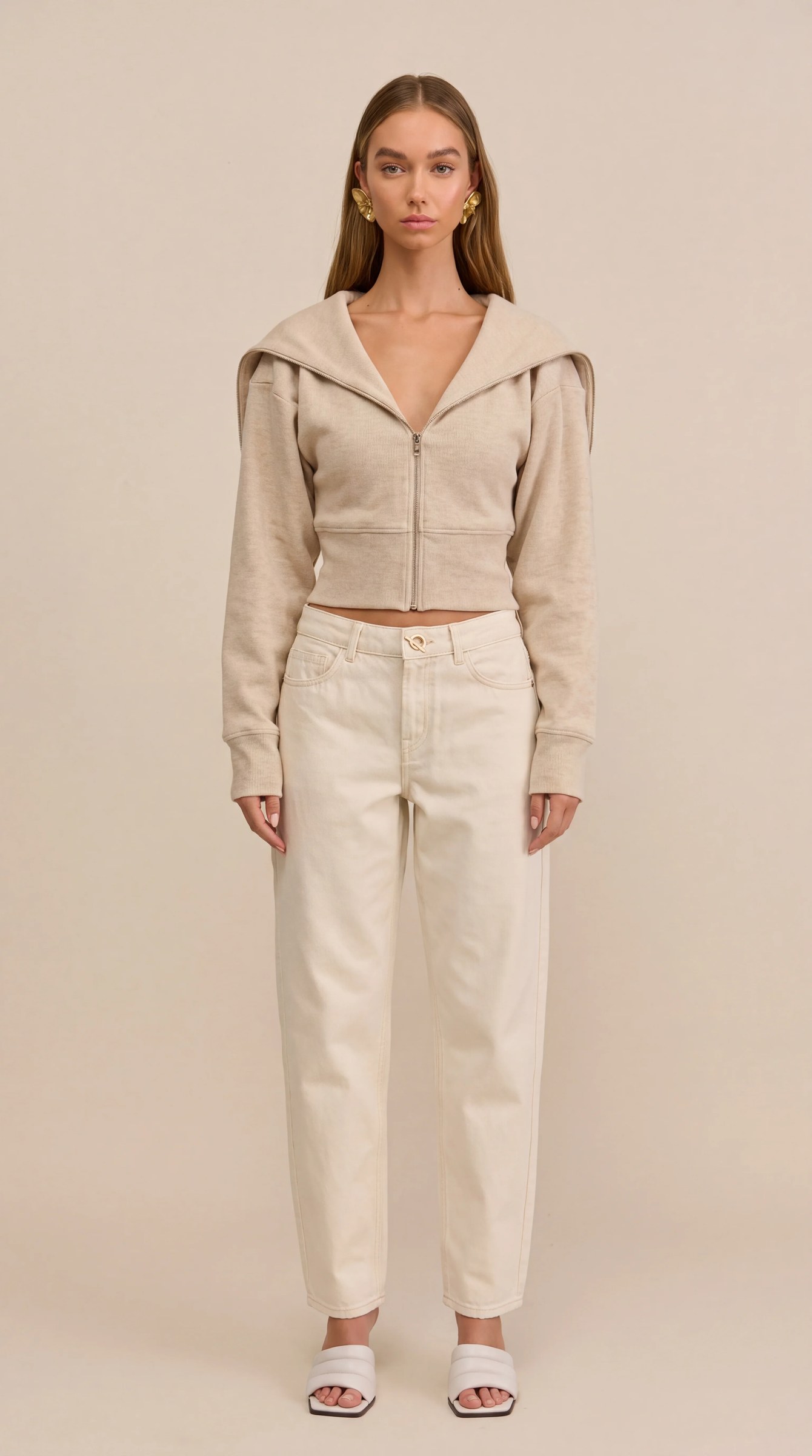 Beige Sweater Jacket