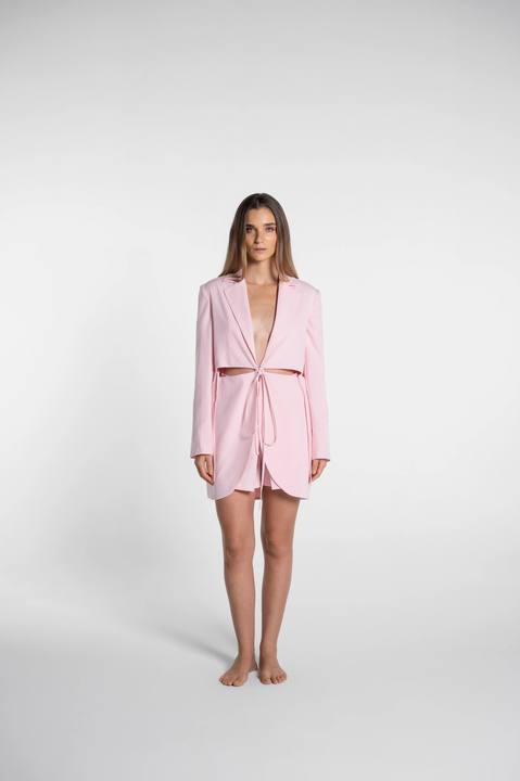 Pink Blazer Crop