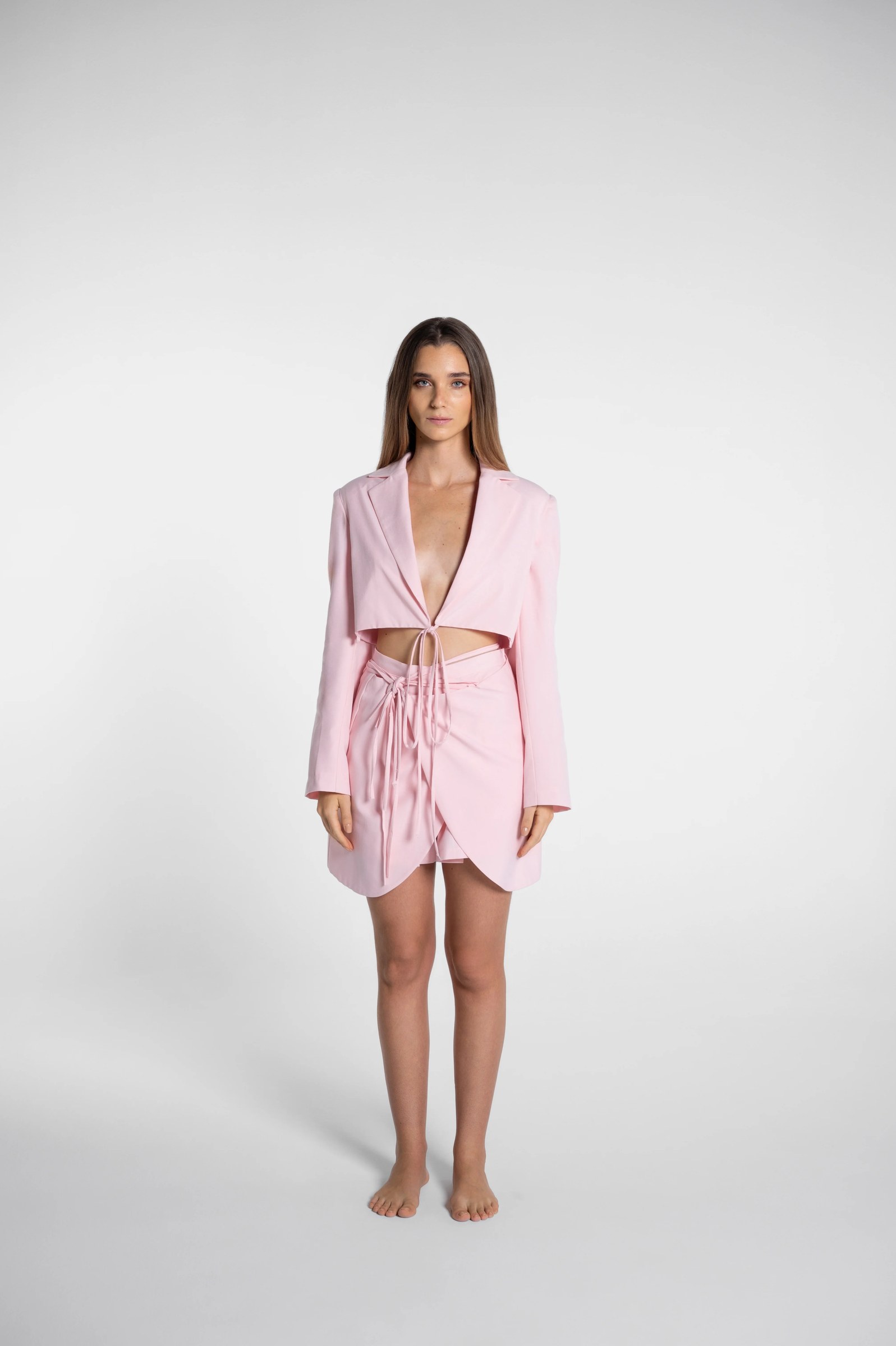 Pink Blazer Crop