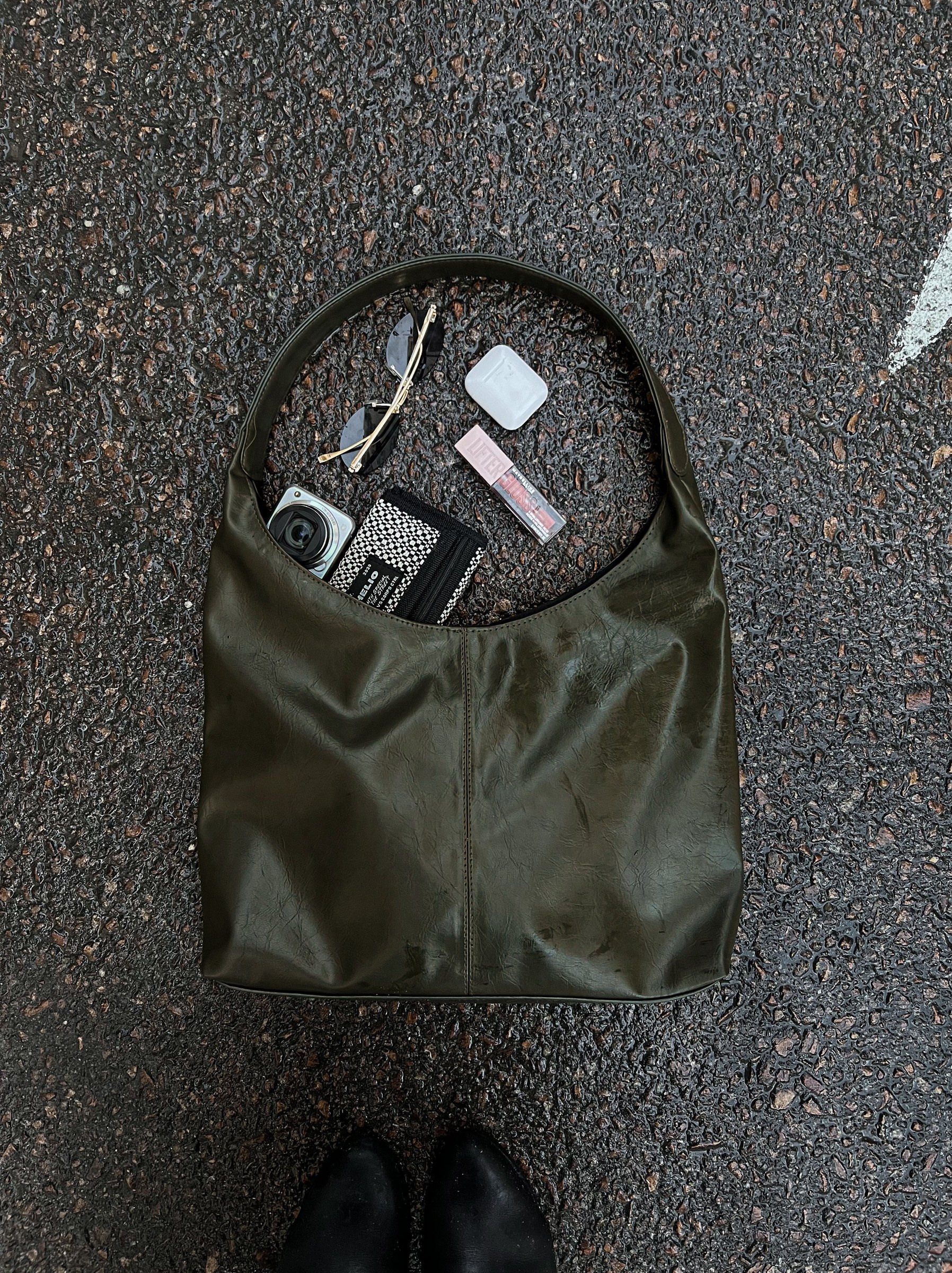 HOBO BAG OLIVE STONE